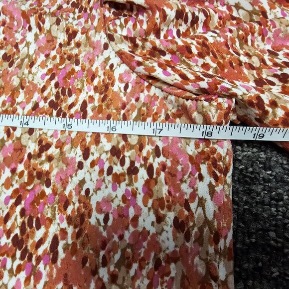 CeCe Pink and Orange Speckled Tee- Size L - Picture 2 of 3